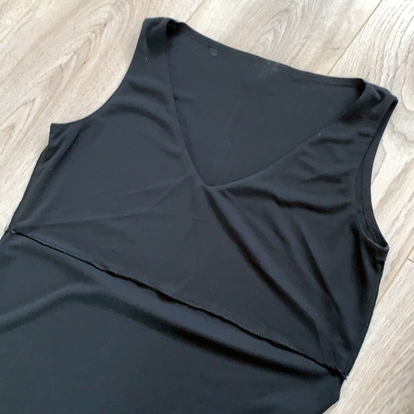le chateau Classic Long Maxi Black Dress Sz L - Picture 3 of 6